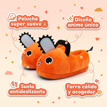 Pantuflas Monstruo Naranja Kawaii