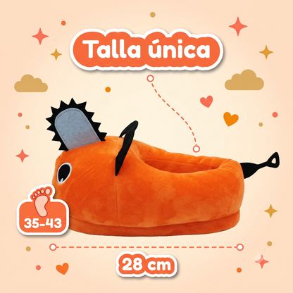 Pantuflas Monstruo Naranja Kawaii